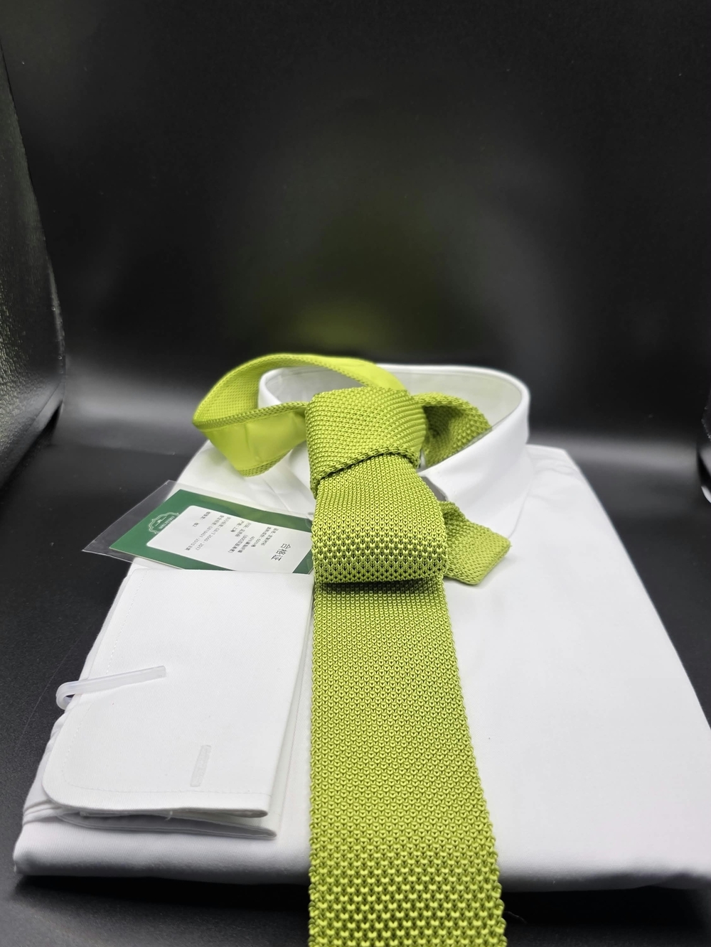 Men's Knit Tie in Lime Green - Classic Formal Accessory